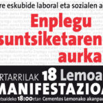 Enplegu suntsiketaren aurkako manifestazioa urtarrilaren 18an Lemoan