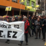 Manifestaci&oacute;n realizada por la plantilla de ALFA bajo el lema "Despidorik ez!"