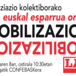 Mobilizazioa iragartzen duen kartela.