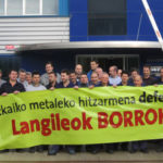 Matricer&iacute;a Deusto enpresako langileen elkarretaratzea herrialdeko hitzarmenaren defentsan.