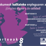 Martxoak 8rako deialdia zabaltzeko LABen kartela.