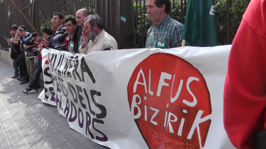 Los y las trabajadoras de Alfus llevan hasta Barcelona sus reivindicaciones