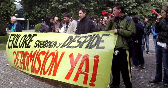 Movilizaciones en la UPNA para denunciar el despido de 2 trabajadores de la empresa Ekilore