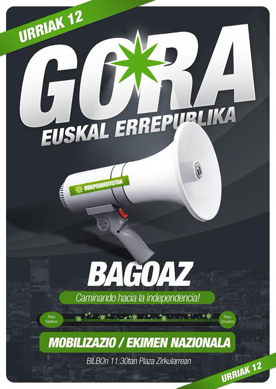«Gora Euskal Errepublika» mobilizazio nazionala Bilbon Urriaren 12an