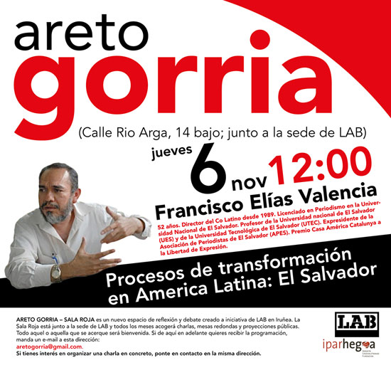 «Procesos de transformación en América Latina: El Salvador» hitzaldia Areto Gorrian
