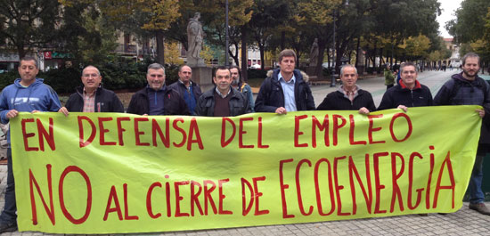 La plantilla de Ecoenergía pide al Gobierno Navarro que no acepte ninguna oferta que no asegure los puestos de trabajo