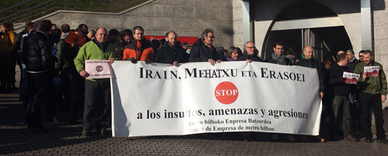 Irain, mehatxu eta erasoen aurkako mobilizazioa Metro Bilbaon