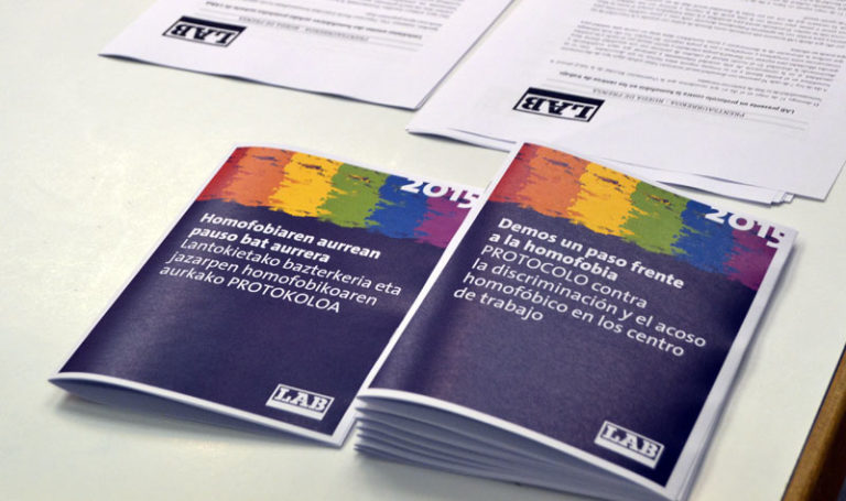 Lantokietan ematen den homofobiaren aurkako protokoloa aurkeztu du LABek