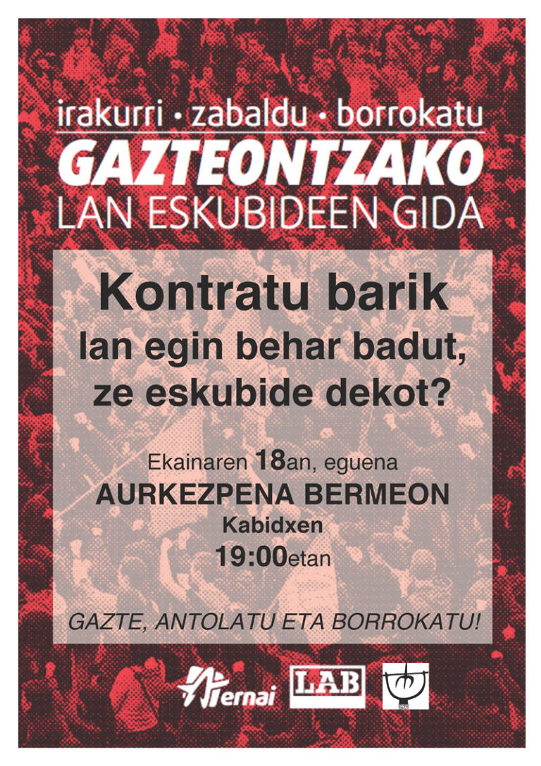 Gazte-gidaren aurkezpena ekainaren 18an Bermeon
