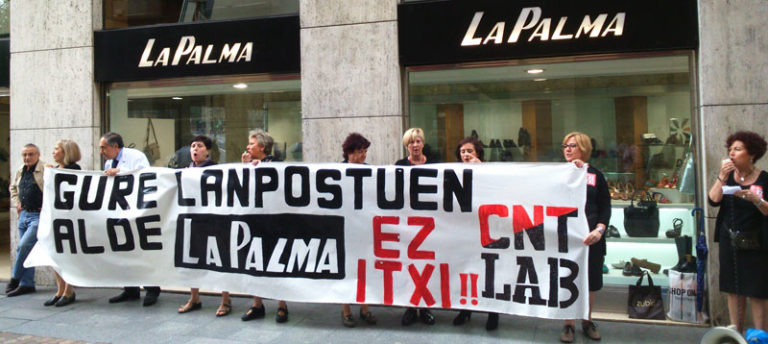 Lanuzteak Calzados La Palman lanpostuen defentsan