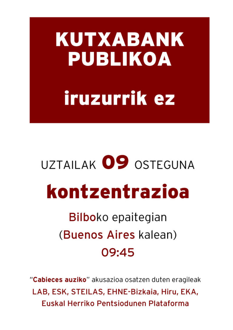 Kutxabank publikoa. Iruzurrik ez