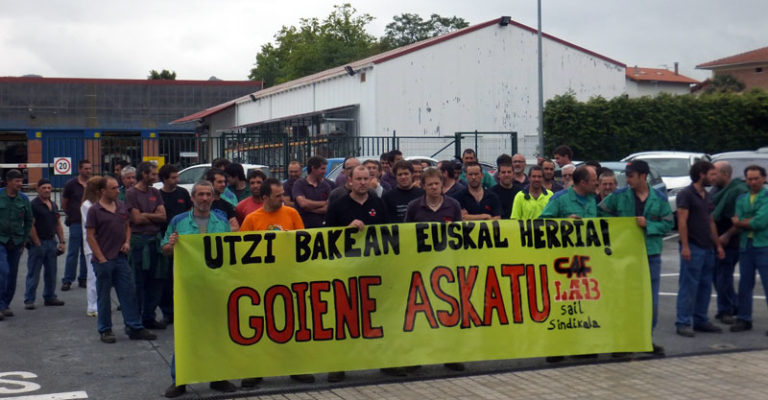 Goiene lankidearen askatzea eskatzeko lanuztea CAF-Irunen