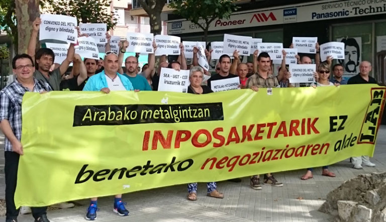 Arabako Metalgintzan CCOO, UGT eta SEAk sinatutako akordioa inposaketa bat da