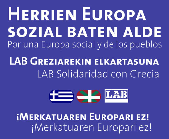 Herrien Europa sozialaren alde, LAB Greziari elkartasuna