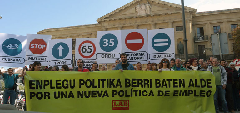 Prekarietateari eta esplotazioari aurre egiteko enplegu politika berria aldarrikatu du LABek Nafarroan