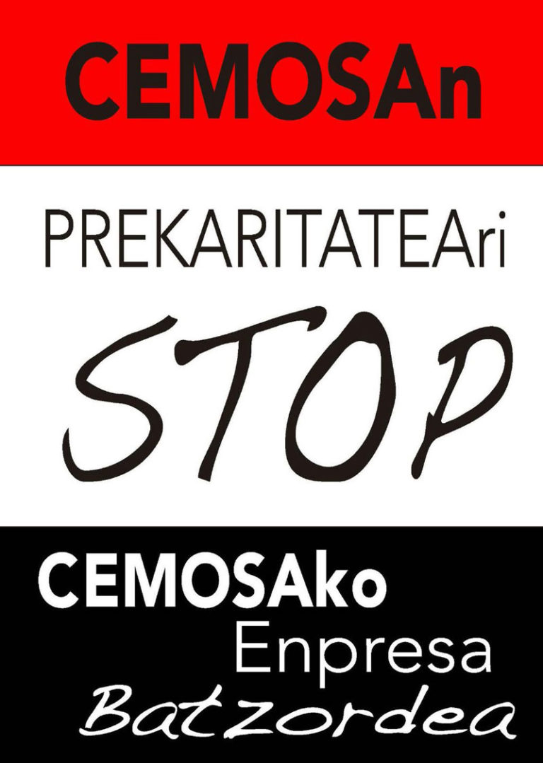 Langileek aurreardioa lortu dute CEMOSAn, borrokak merezi du!