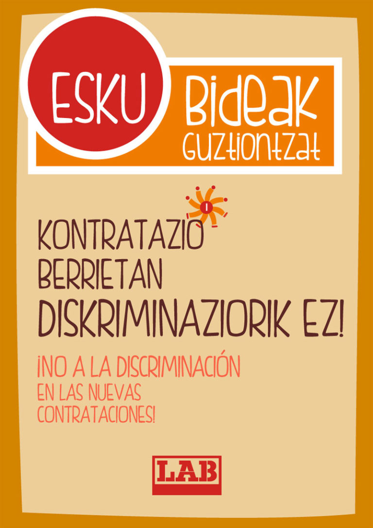 Kontratazio berrietan diskriminaziorik ez!