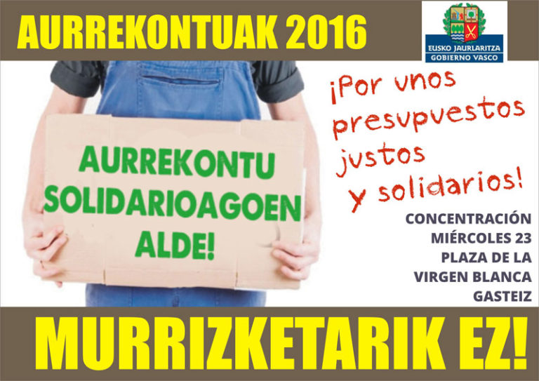 Abenduaren 23an denok Gasteizera aurrekontu solidarioagoen alde
