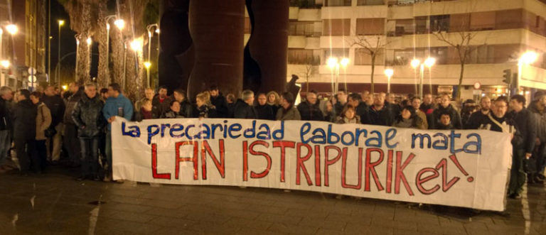 Sindikatu eta eragile sozialak elkarrekin Barakaldon prekarietatearen kontra