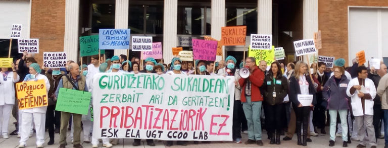 Gurutzetako ospitaleko langileen borrokak ospitaleko sukaldearen pribatizazioa geldiarazi du