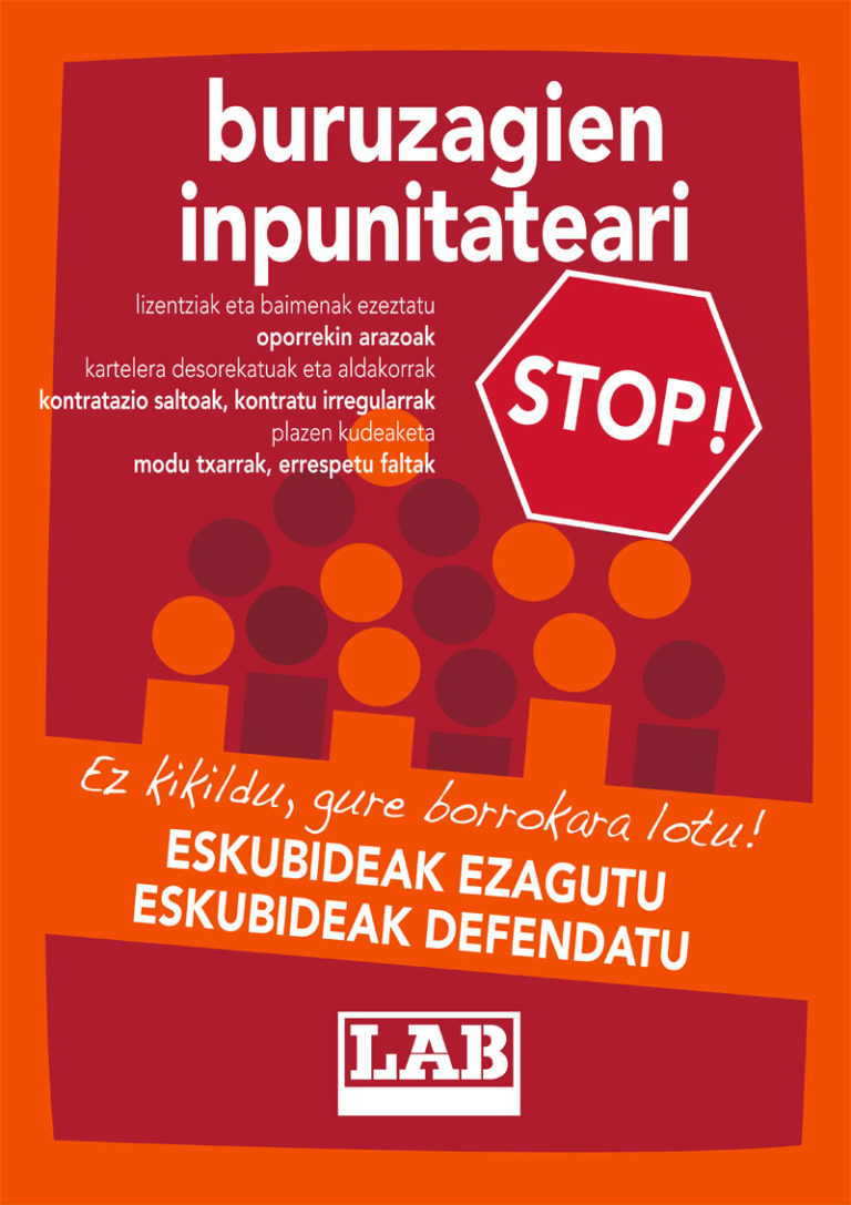 Campaña contra la impunidad de las jefaturas en Osakidetza