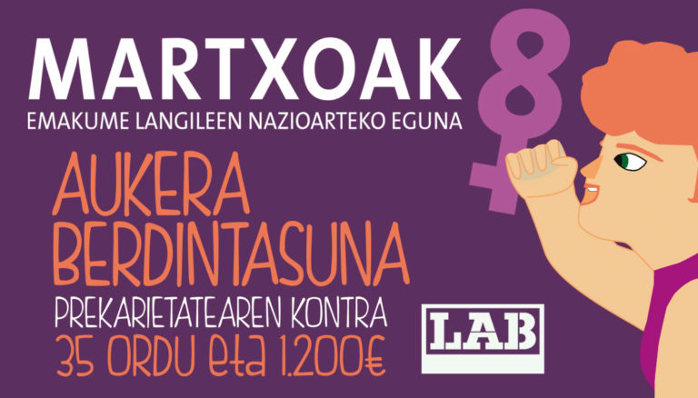 MARTXOAK 8: Emakumeontzat aukera berdintasuna prekarietatearen kontra