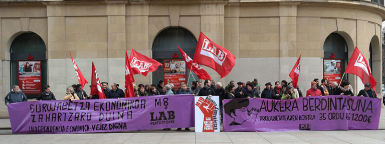 Martxoak 8: 35 orduko lan astea, 1200 euroko gutxieneko soldata eta aukera berdintasuna