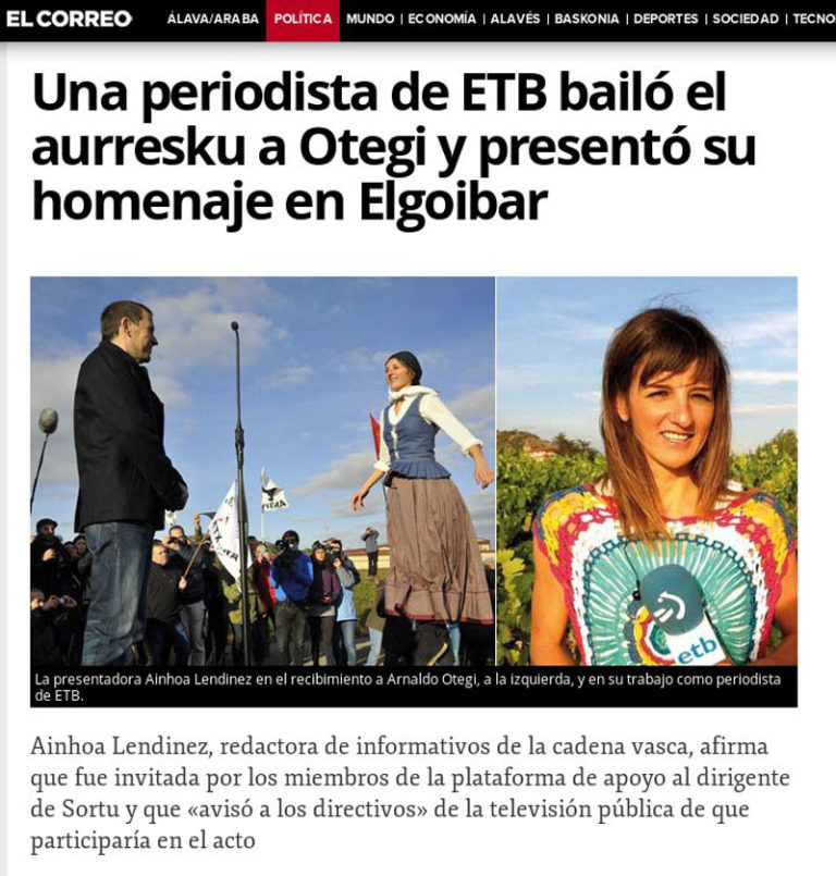 «EL CORREO» ere, ETBko kazetariak presionatzen