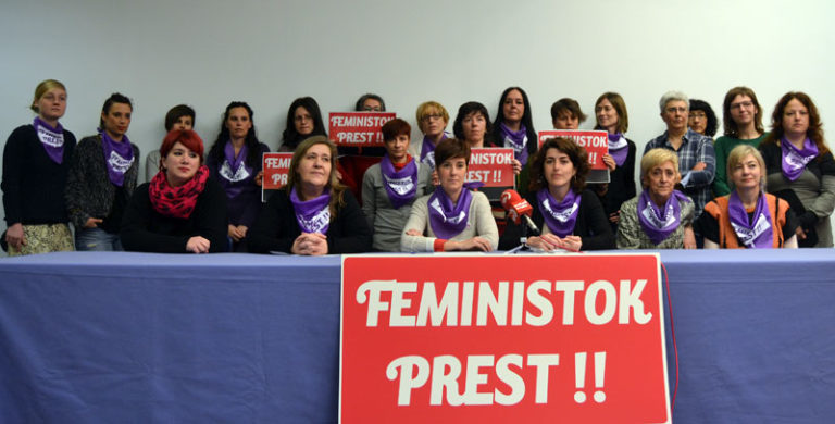 Emakume sindikalistok prest! Feministok prest!