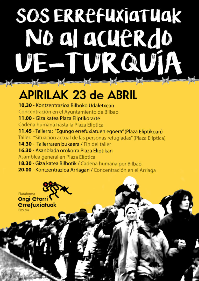 EU-Turkia akordioari ez! Ongi etorri errefuxiatuak!