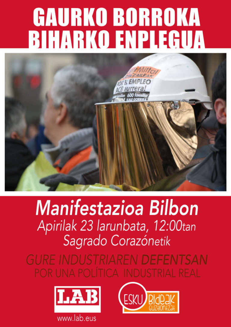 Enpresa-batzorde ugariren babesa jaso du benetako politika industrialaren aldeko manifestazioak