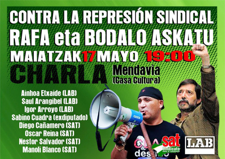 Jazarpen sindikala mintzagai maiatzaren 17an