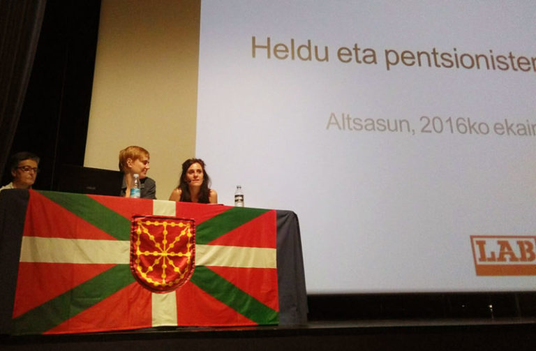 Heldu eta Pentsionisten Asanbladak 1.080€ko gutxieneko pentsioak eta sistema propioa aldarrikatu ditu