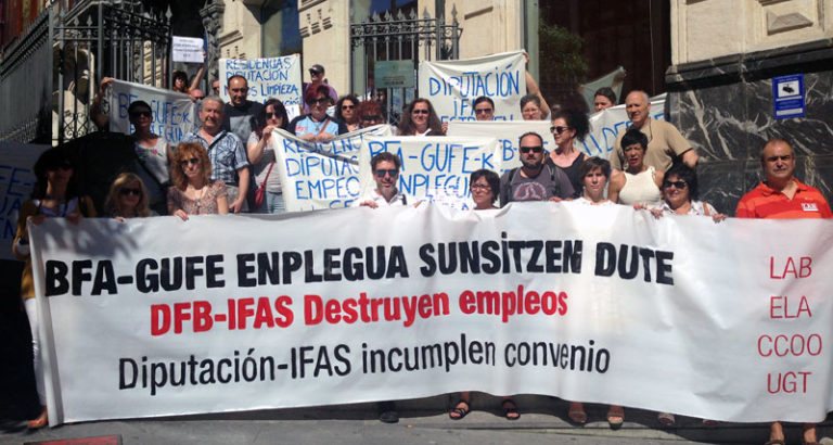 GUFE-Aldundiako langileak mobilizatu dira enplegu suntsiketa salatzeko