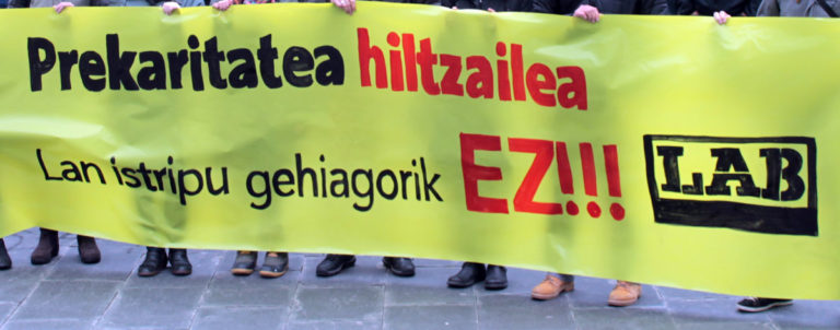 Lan istripu hilgarria Mungian #prekarietateaHiltzailea