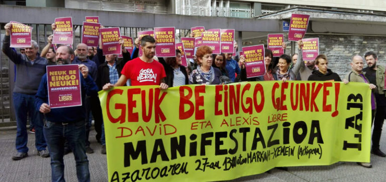 Alexis eta Davidi elkartasuna adierazteko mozioa aurkeztuko dugu Busturialdea eta Lea Artibaiko enpresetan