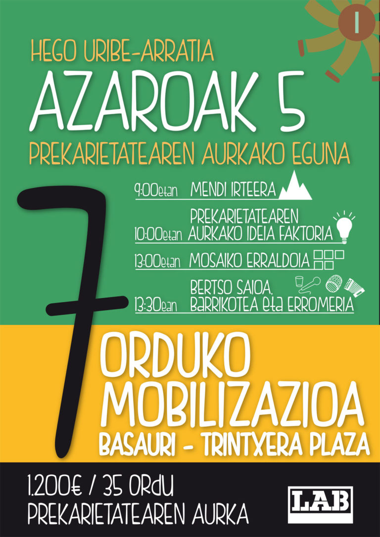 7 orduko mobilizazioa prekarietatearen aurka Hego Uribe-Arratian