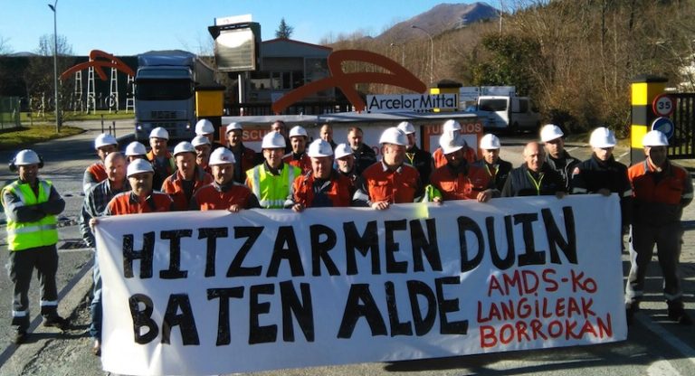 Lau orduko lan uztea egin dute Arcelorreko Legasako langileek