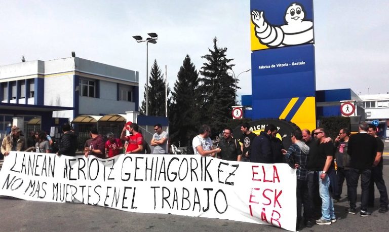 Nos hemos movilizado contra las muertes laborales en Michelin de Gasteiz