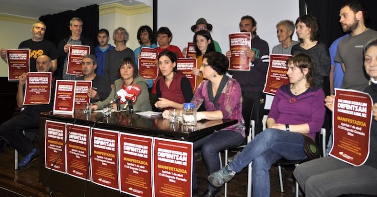 Nos manifestaremos en Bilbo, el 1 de abril, en favor de un sistema de protección social digno y de calidad