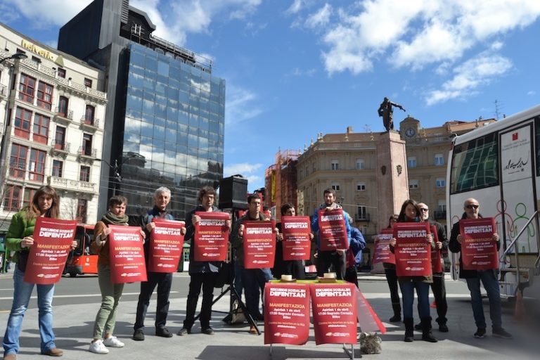 La Carta de los Derechos Sociales llama a acudir a la manifestación de Bilbo