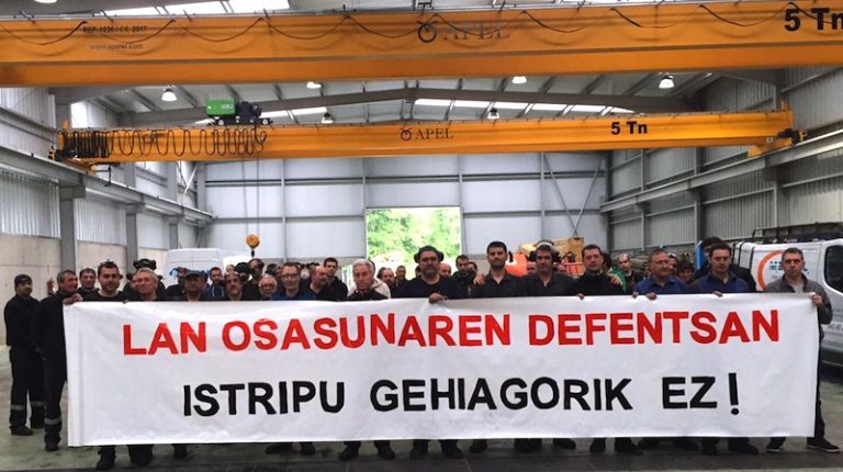 Lan istripuen aurrean antolaketa eta borrokara deitu dugu