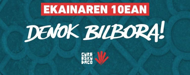 Estaremos en la movilización y presentación del pacto ciudadano de Gure Esku Dago el sábado en Bilbo