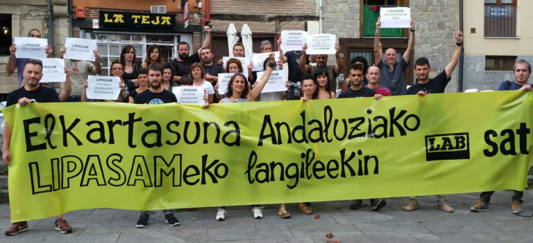Solidaridad desde el País Vasco con  los y las trabajadoras de LIPASAM en Sevilla
