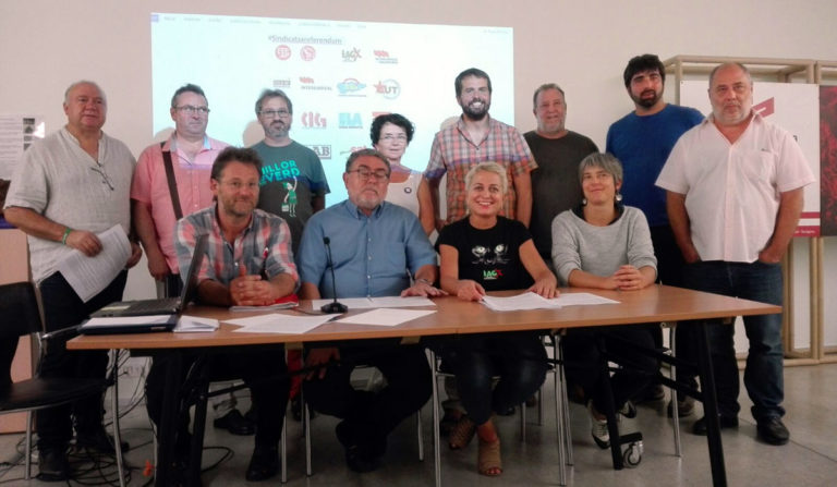 El sindicalismo comprometido con el referéndum del 1 de octubre
