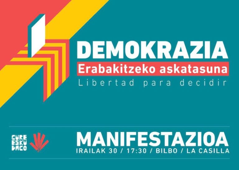 LAB y ELA llamamos a acudir a la manifestación del sábado en Bilbo en apoyo del referéndum de Cataluña