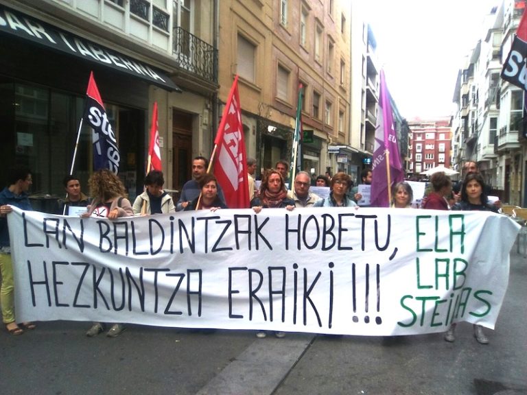 Lan baldintzak hobetzeko eskatu dugu Hezkuntza Sailaren aurrean