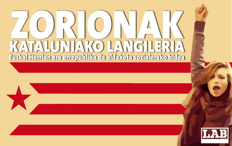 ¡Felicidades a la clase trabajadora de Catalunya!  También en Euskal Herria, la República es el camino para el Cambio Social