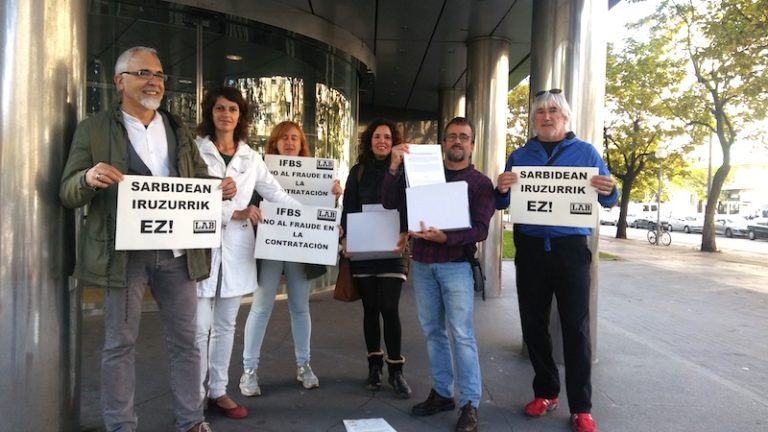 Hemos acudido a los tribunales contra el Instituto Foral de Bienestar Social de Araba por el derecho al trabajo de las listas subsidiarias