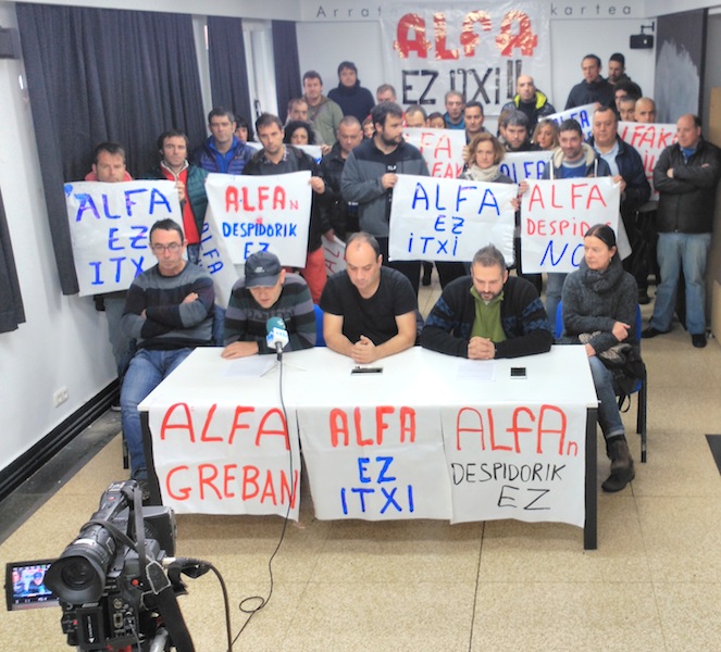El comité de empresa de Alfa llama a la movilización